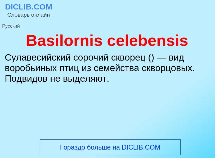 Τι είναι Basilornis celebensis - ορισμός