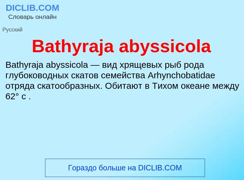 Τι είναι Bathyraja abyssicola - ορισμός