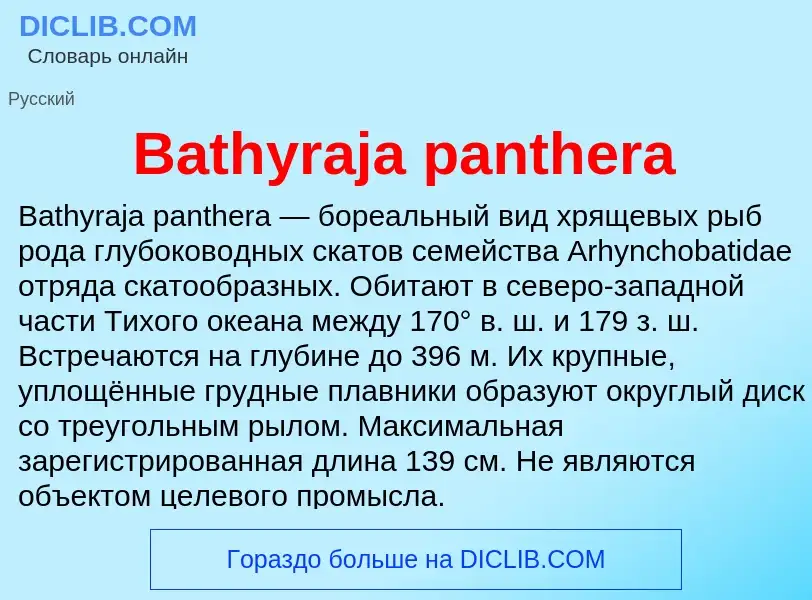 Τι είναι Bathyraja panthera - ορισμός