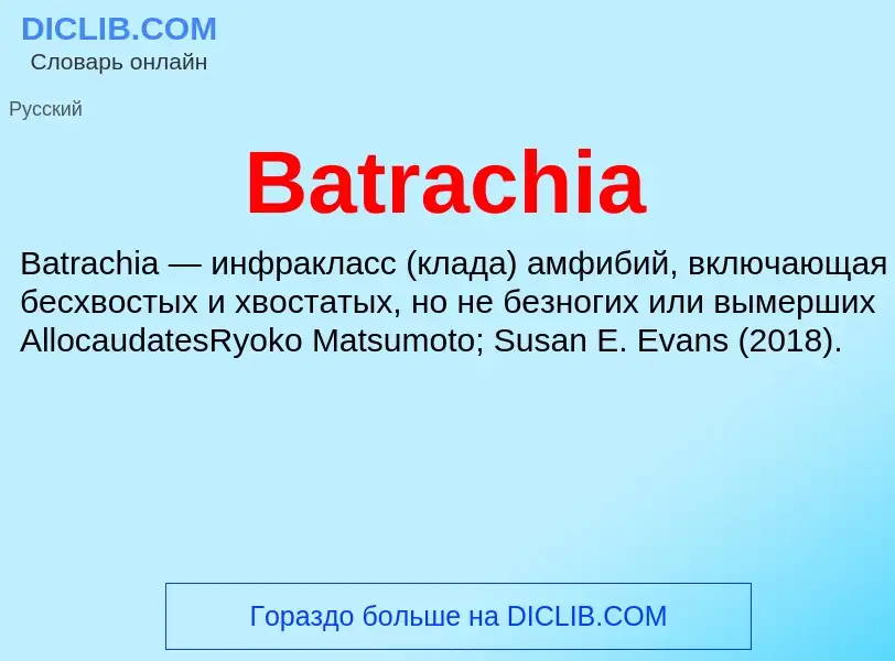 Τι είναι Batrachia - ορισμός