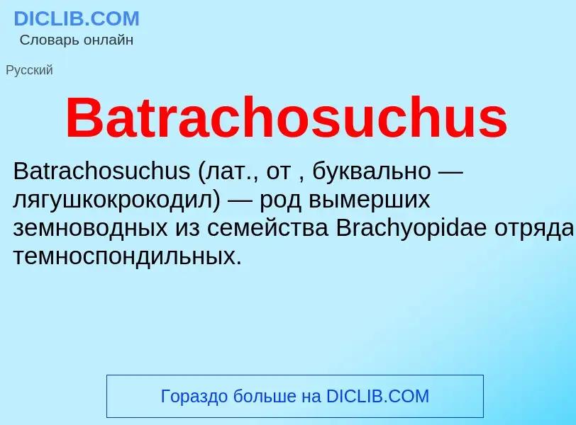 Τι είναι Batrachosuchus - ορισμός