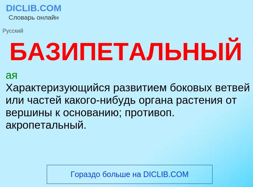 ¿Qué es БАЗИПЕТАЛЬНЫЙ? - significado y definición