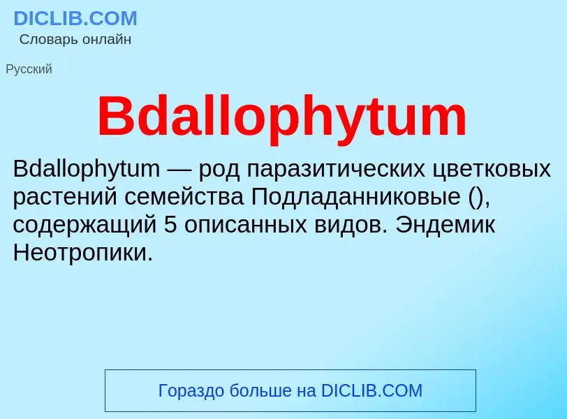 Τι είναι Bdallophytum - ορισμός