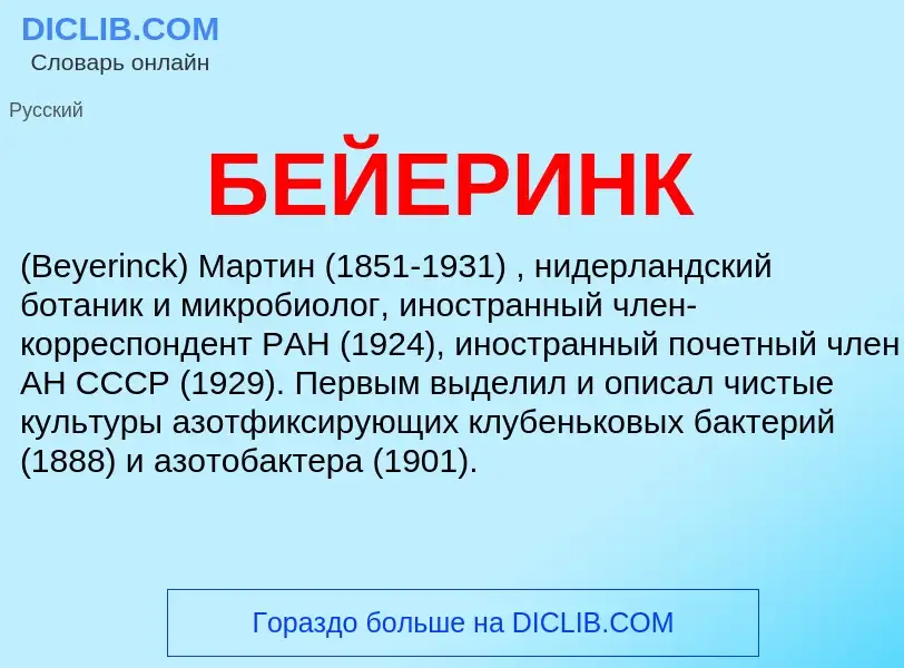 What is БЕЙЕРИНК - meaning and definition