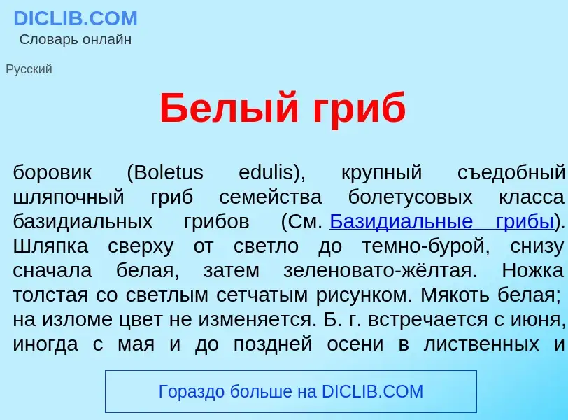 Qu'est-ce que Б<font color="red">е</font>лый гриб - définition