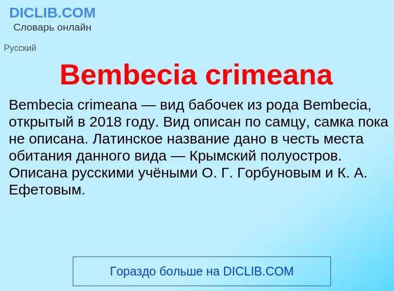 Τι είναι Bembecia crimeana - ορισμός