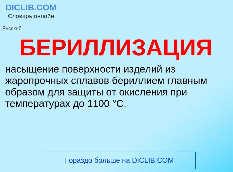 What is БЕРИЛЛИЗАЦИЯ - definition