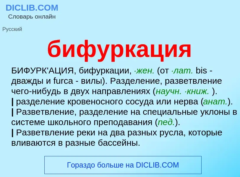 What is бифуркация - definition