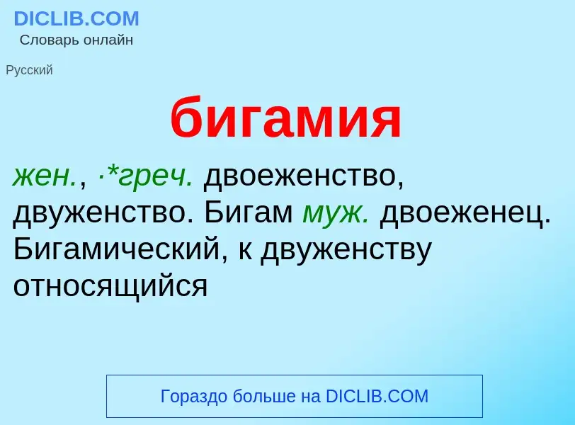 What is бигамия - definition