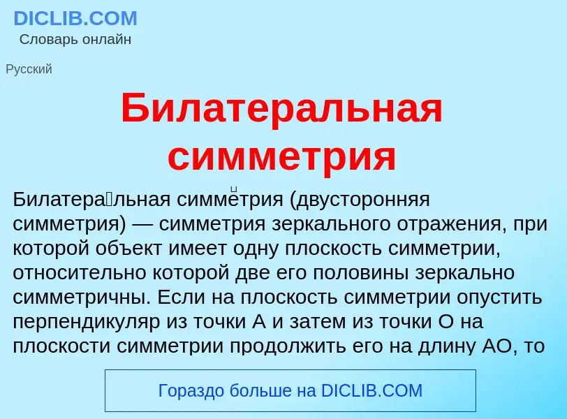 Wat is Билатеральная симметрия - definition