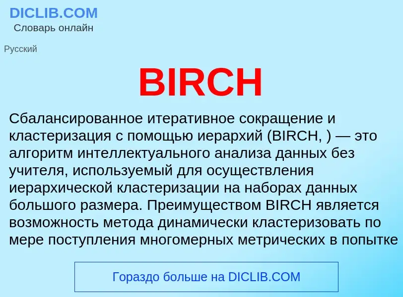 Was ist BIRCH - Definition