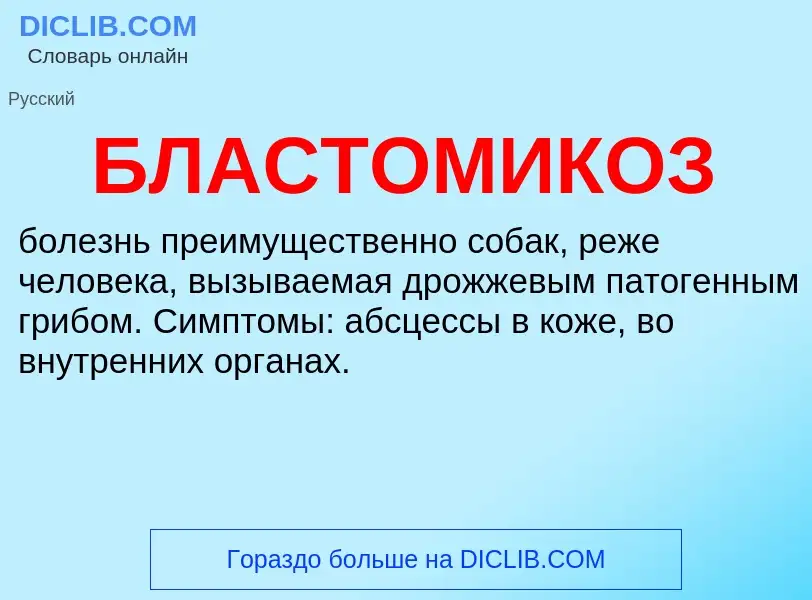 ¿Qué es БЛАСТОМИКОЗ? - significado y definición