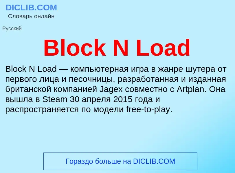 What is Block N Load - meaning and definition