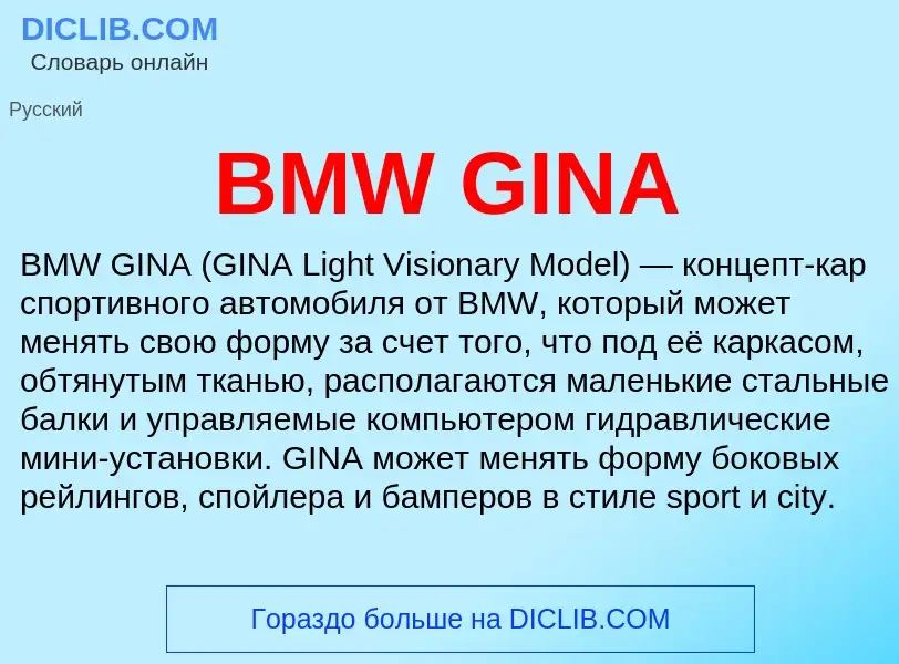 Che cos'è BMW GINA - definizione