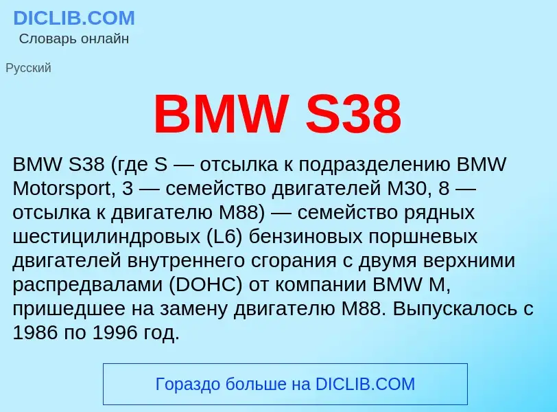 Che cos'è BMW S38 - definizione