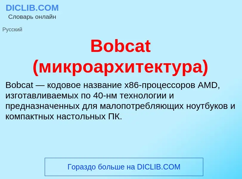 What is Bobcat (микроархитектура) - meaning and definition