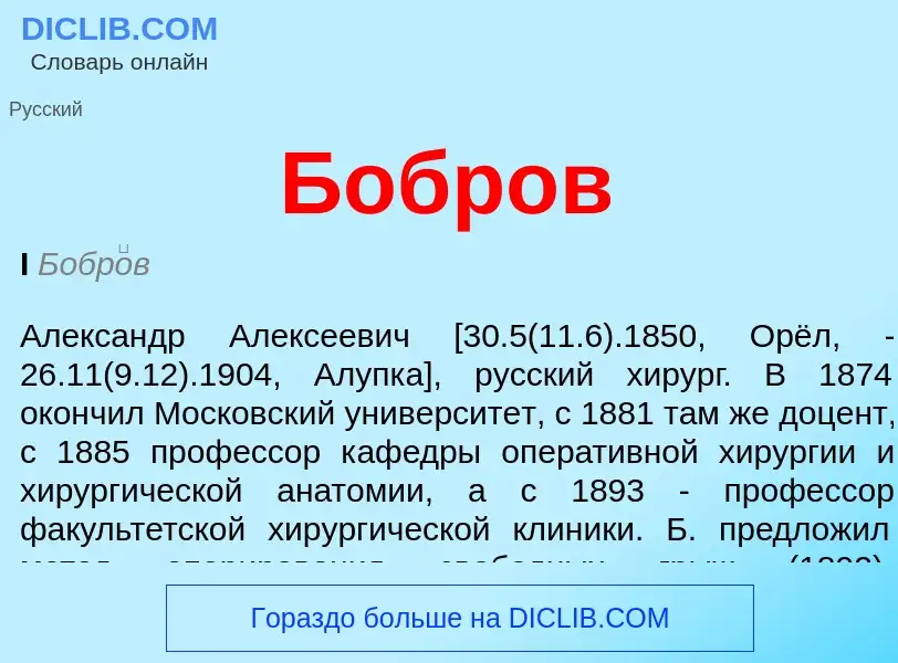O que é Бобров - definição, significado, conceito