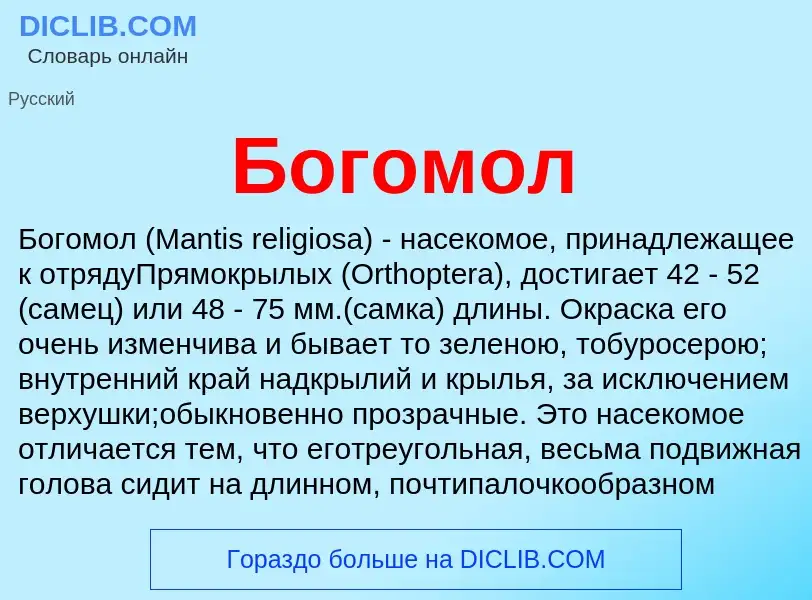 What is Богомол - definition