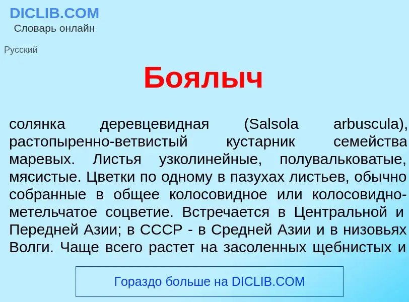 What is Боял<font color="red">ы</font>ч - meaning and definition