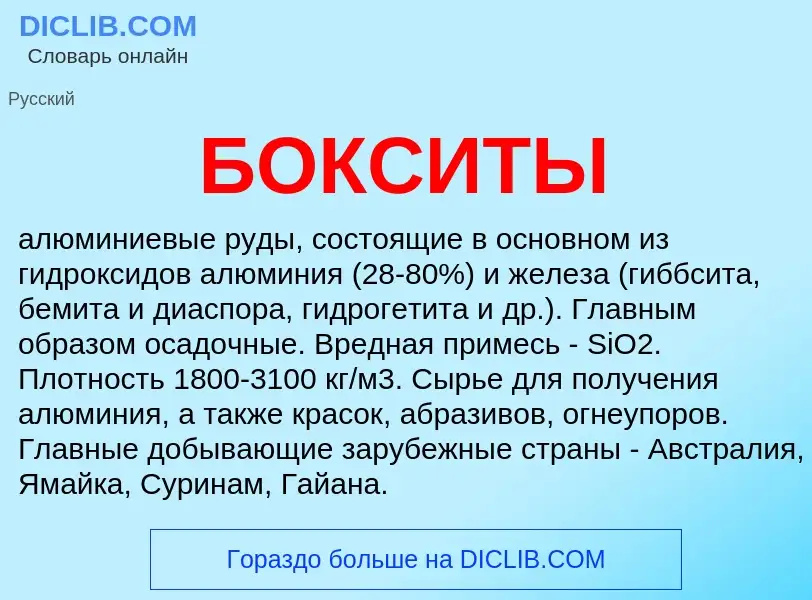 What is БОКСИТЫ - definition