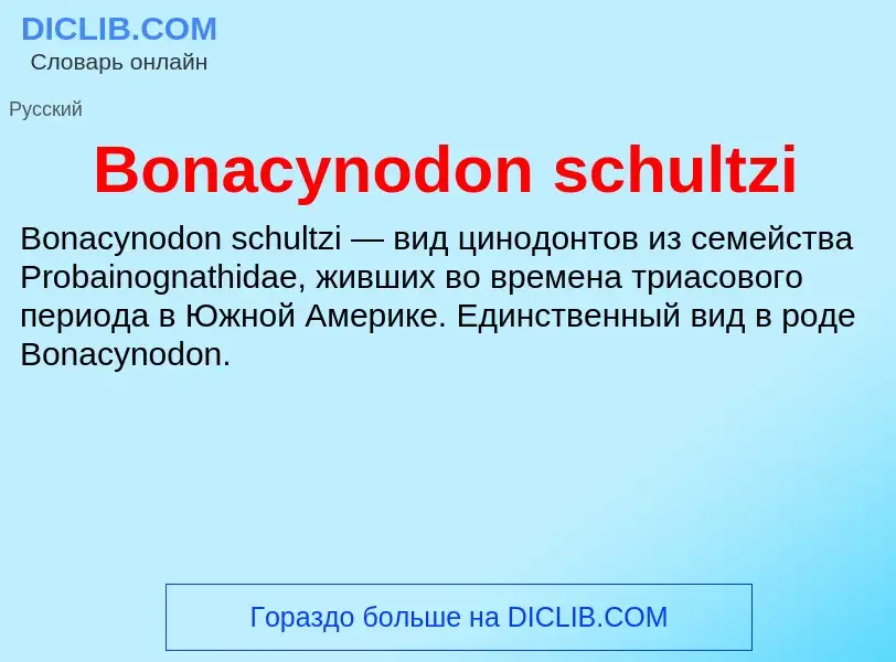 What is Bonacynodon schultzi - meaning and definition