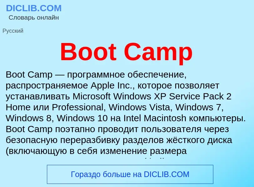 What is Boot Camp - meaning and definition