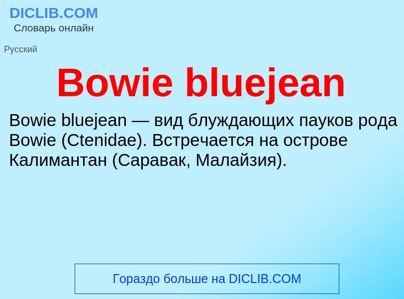 What is Bowie bluejean - meaning and definition