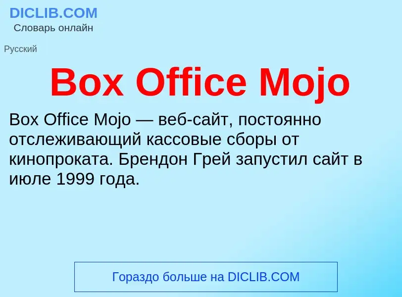 What is Box Office Mojo - meaning and definition