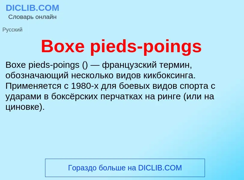 What is Boxe pieds-poings - meaning and definition