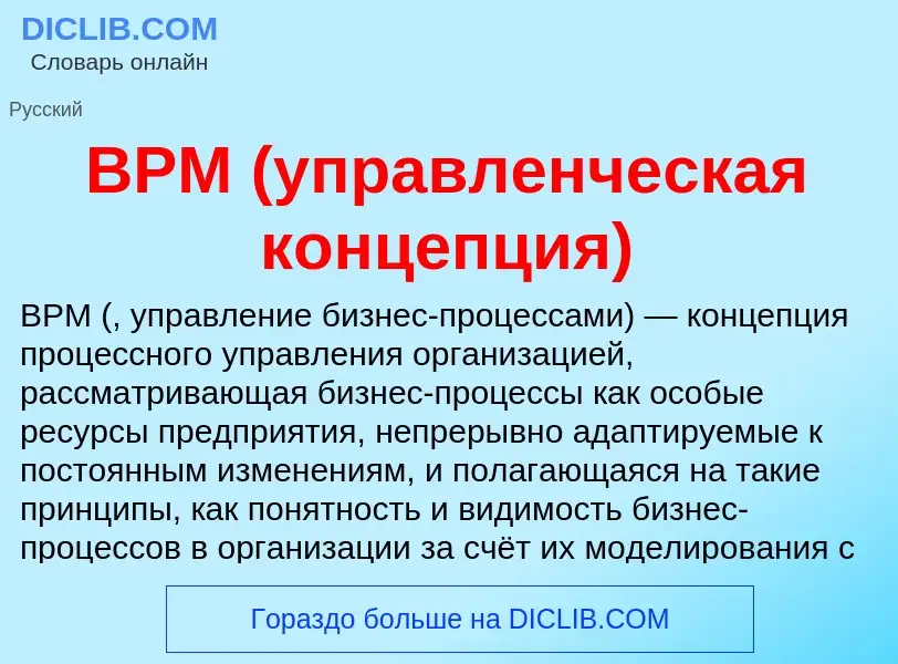 Che cos'è BPM (управленческая концепция) - definizione