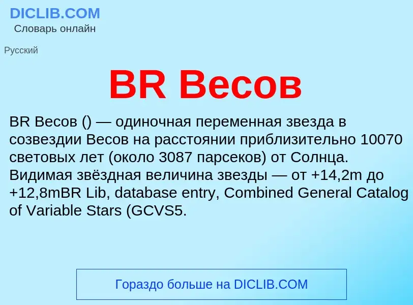 What is BR Весов - meaning and definition