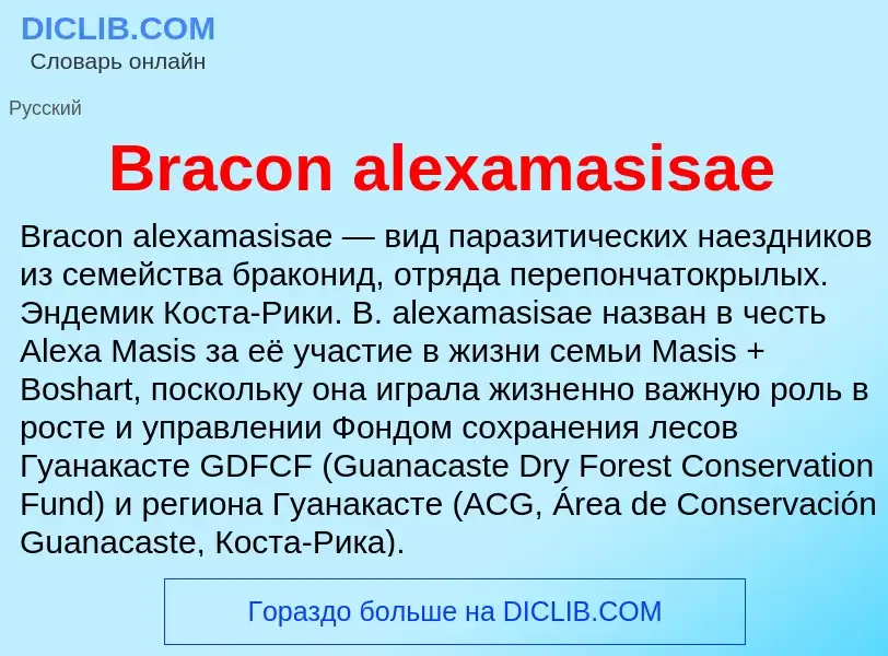 Was ist Bracon alexamasisae - Definition