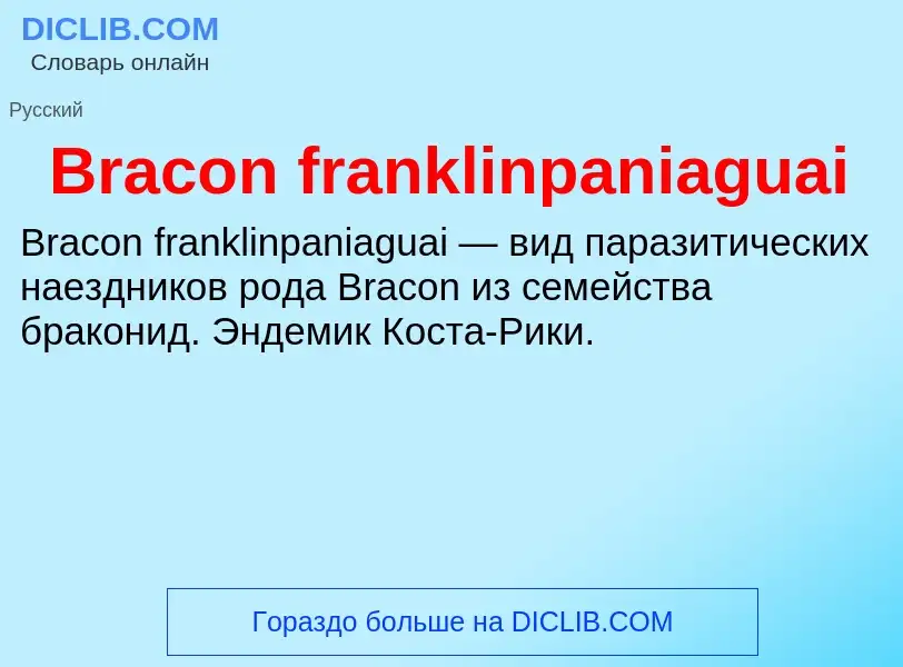 Was ist Bracon franklinpaniaguai - Definition