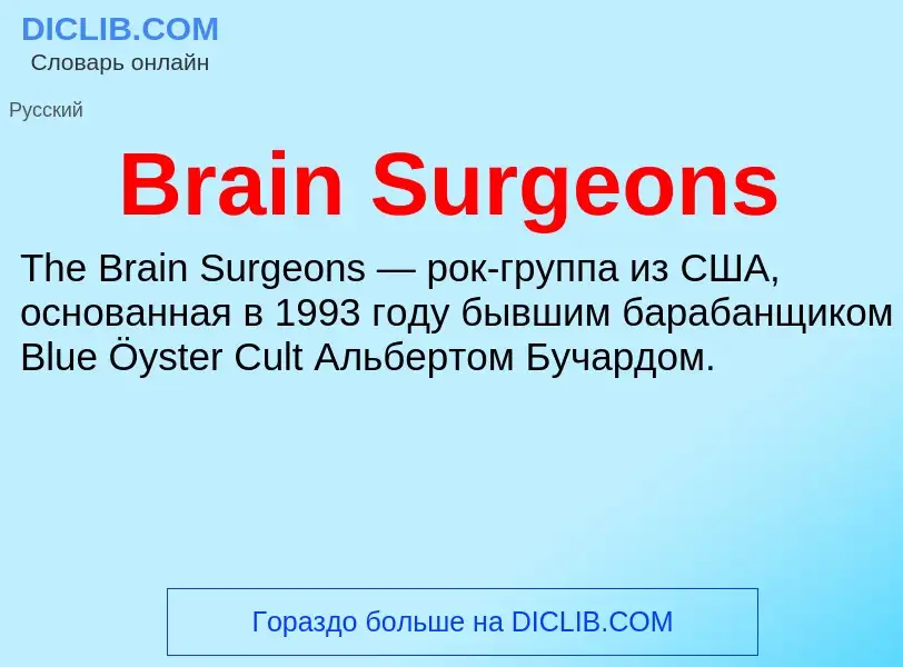 ¿Qué es Brain Surgeons? - significado y definición