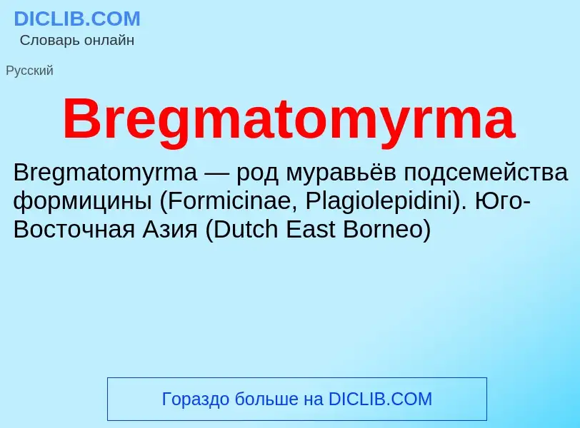 Что такое Bregmatomyrma - определение