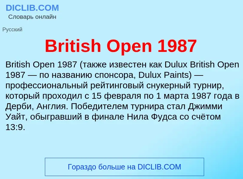 What is British Open 1987 - meaning and definition