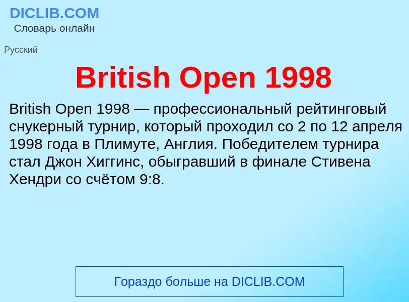 Τι είναι British Open 1998 - ορισμός