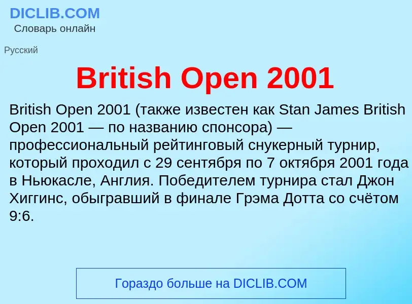 Τι είναι British Open 2001 - ορισμός