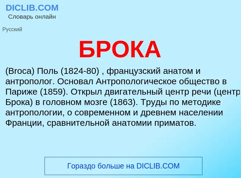 What is БРОКА - meaning and definition