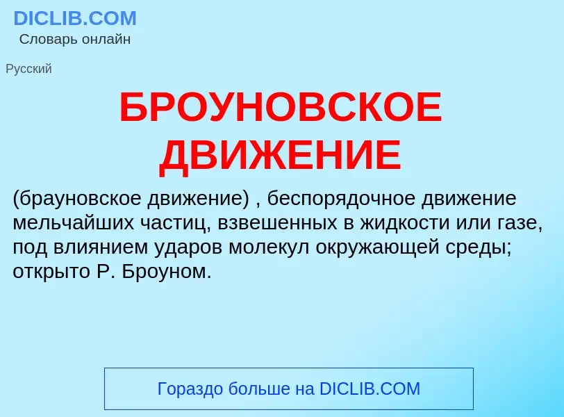 Che cos'è БРОУНОВСКОЕ ДВИЖЕНИЕ - definizione