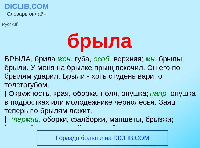 Was ist брыла - Definition