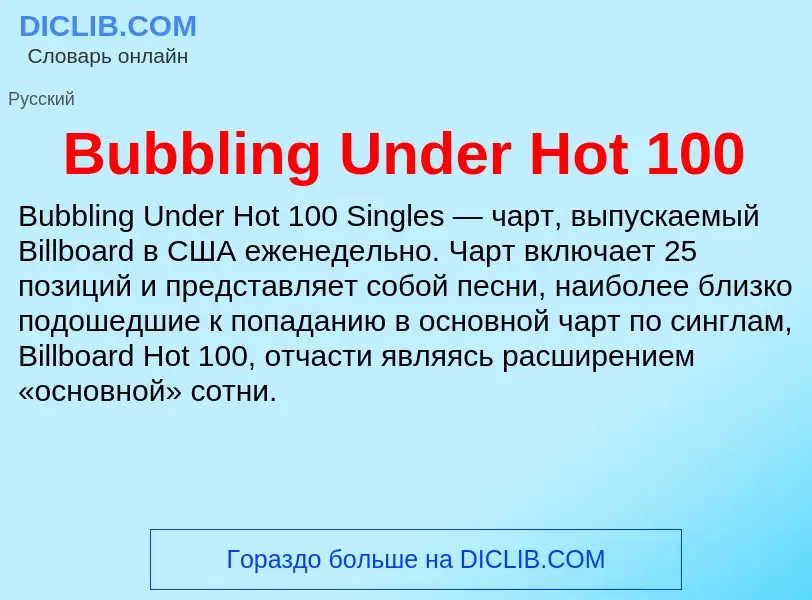 Τι είναι Bubbling Under Hot 100 - ορισμός