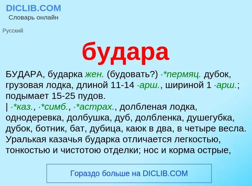 Was ist будара - Definition