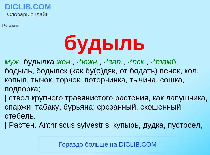 Was ist будыль - Definition