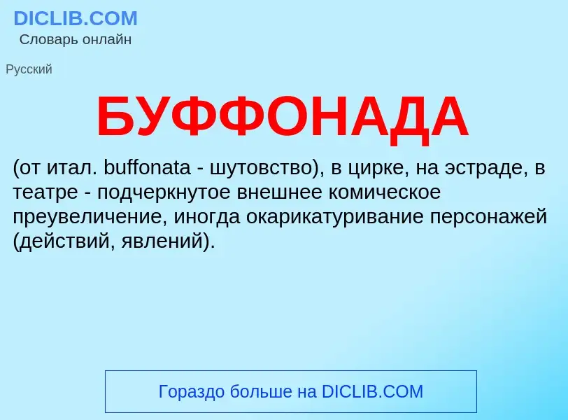 ¿Qué es БУФФОНАДА? - significado y definición