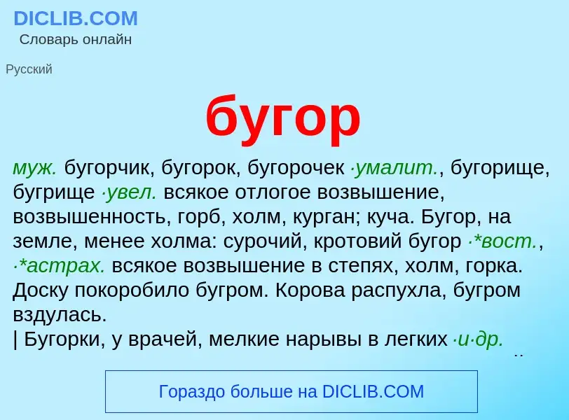 Что такое бугор - определение