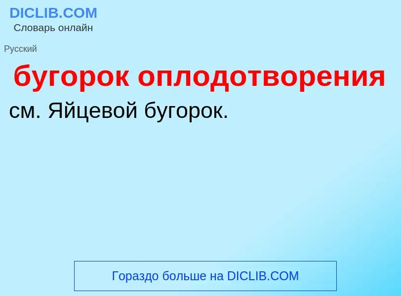 Was ist бугорок оплодотворения - Definition