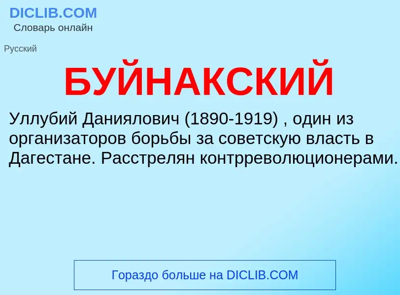 Was ist БУЙНАКСКИЙ - Definition