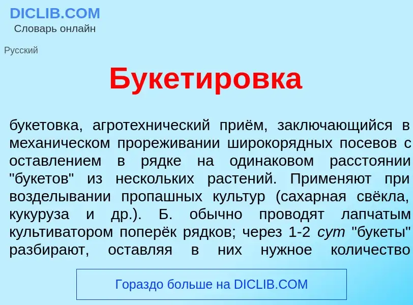 Что такое Букетир<font color="red">о</font>вка - определение