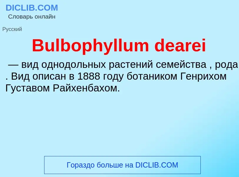 Что такое Bulbophyllum dearei - определение